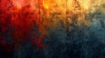 Aufkleber - Vibrant grunge abstract background with dynamic colors and textural elements creating a moody and atmospheric digital art composition