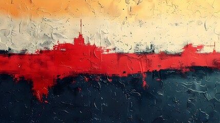 Poster - Moody and Expressive Abstract Grunge Background with Textured Red and Black Layers