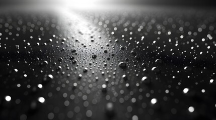 Fototapete - Mesmerizing Monochrome Droplets Ethereal Abstract Wet Texture Background