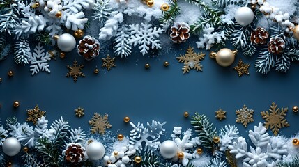 Leinwandbilder - Cozy Winter Holiday with Sparkling Snow and Festive