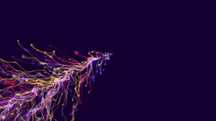 Wall Mural - flow of particles form branch. luma matte as alpha channel. abstract bg with slow moving particles w