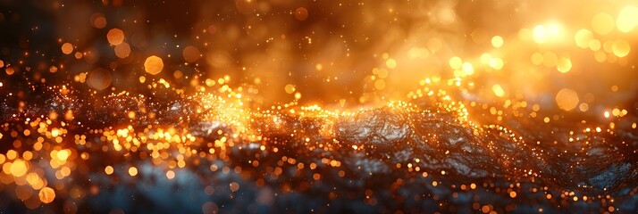Leinwandbilder - Glittering Golden Splendor Luminous Festive Backdrop for Elegant and Occasions