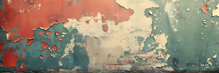 Poster - Vintage Textured Abstract Grunge Wall Background with Peeling Paint