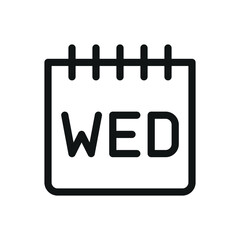 Canvas Print - Wednesday calendar isolated icon, WED week day vector symbol with editable stroke