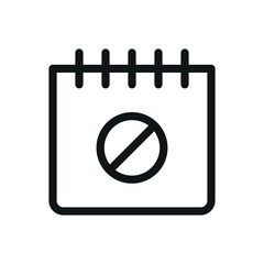 Poster - Cancel schedule isolated icon, calendar declined vector icon with editable stroke