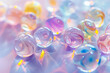 Colorful Glass Marbles Casting Soft Shadows on Reflective Surface