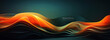 Vibrant whirls of citrus and shadow. A mesmerizing abstract composition of energetic orange and black waves undulating across the frame in dynamic motion