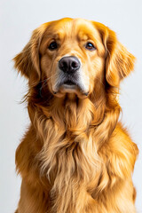 Wall Mural - Close up of golden haired dog with white nose.