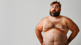 Fototapeta  - Retrato de hombre gordo sin camiseta