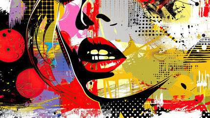 Colorful pop art characterized by bold colors and captivating visuals, representing the joy of life