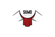 Vector illustration of sumo sport logo design with sumo pants symbol