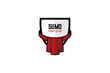 Vector illustration of sumo sport logo shield emblem design