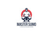 Vector illustration of sumo king master logo design, sumo wrestling sport logo