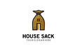 Vector illustration of a sack house or warehouse sack logo design