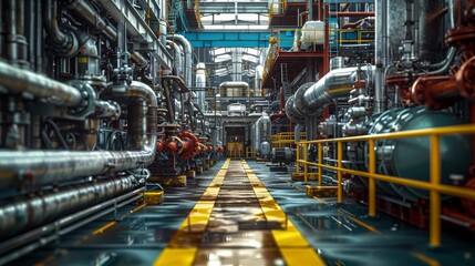 Poster - A industrial machinery and equipment used in the oil and gas sector. Generative AI.