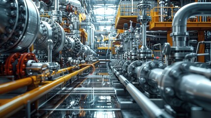 Poster - A industrial machinery and equipment used in the oil and gas sector. Generative AI.