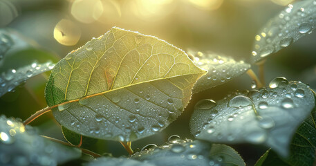 Poster - A background minimalist of nature in light colors. leaf. Generative AI.