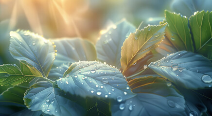 Poster - A background minimalist of nature in light colors. leaf. Generative AI.