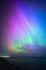 Wall Mural - Northern Lights over Baltic Sea in Germany. High quality photo