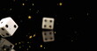 Image of stars falling over dices