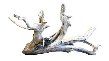 Driftwood on transparent background