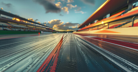 Aufkleber - A race track, Motor racing track. Generative AI.