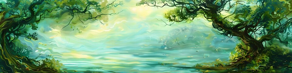 Wall Mural - forest background landscape