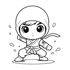 Sticker - Vector illustration of a cute drawing drawing for colouring page