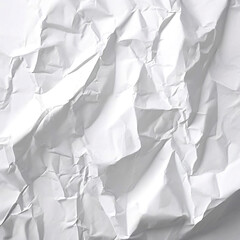 white crumpled paper background. closeup of wrinkled paper