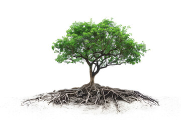 Wall Mural - Tree with roots white background