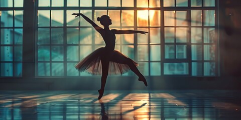 woman dancing ballet in the studio