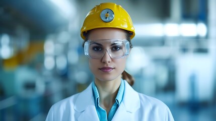 Female Nuclear Engineers Portrait with Nuclear Symbols, Nuclear engineers, portrait, nuclear symbols