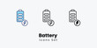 Battery Icons thin line and glyph vector icon stock illustration