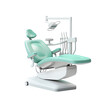 © miss[SIRI] - Modern green mint color dentist chair with all the necessary tools for examination and treatment of patients.