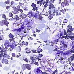 Sticker - rococo flowers different sizes light lavender 