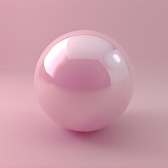 Wall Mural - Simple pink sphere with a pearl effect isolated