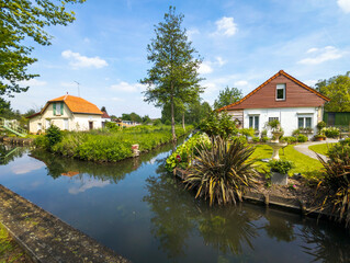 Sticker - Floating gardens of Amiens city in Hauts-de-France region