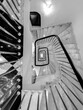 © Wirestock - Greyscale shot of beautiful spiral staircase