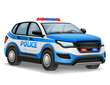 police automobile car vehicle vector illustration