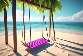 Sticker - hammock on the beach