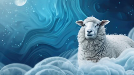 Eid al adha islamic decoration background with goat sheep