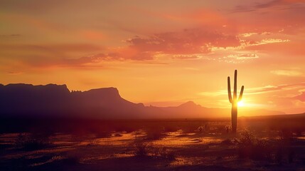 Canvas Print - This is a beautiful landscape photograph of a desert at sunset. The warm colors of the sky and the sand dunes create a peaceful and serene scene.