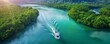 © Svitlana - Aerial view of speed boat cruising along the river in Phang Nga Bay, Thailand.