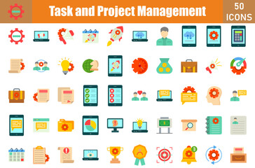 Poster - Task and Project Management Icons Set.Web and mobile icons.Vector illustration