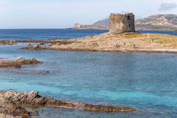 Wall Mural - Stintino beach in the north of Sardinia, Italy