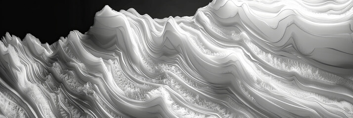 Wall Mural - A white wave with a black background