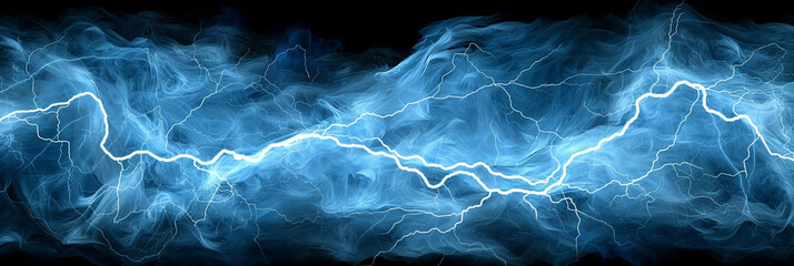 Wall Mural - a blue and white lightning bolt with a blue background