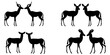 set of antelope, antelope flat design vector illustration. Hand drawn.
