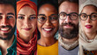 © AiDesign - collage of diverse multiethnicity people smiling , Diversity concept