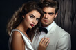 © Tetiana - AI generated portrait of elegant glamour couple dressed stylish clothes for evening event